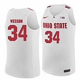 Ohio State Buckeyes #34 Kaleb Wesson White College Basketball Jersey Dzhi,baseball caps,new era cap wholesale,wholesale hats